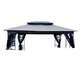 X28.8 Understand 755713153399 Unbranded Replacement Canopy 157.50 Inch X118 Double Roof Gazebo Gray Durable