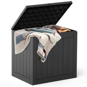 Uocfyk Xy-jbx-31g-bk 31 Gallon Capacity Deck Box Outdoor Waterproof Resin Lockable Black