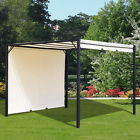 Us84c-063cw0143 Outsunny Steel Outdoor Retractable Pergola Gazebo Shade Backyard 712190180317