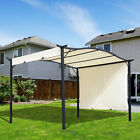 Us84c-064cw0143 Outsunny Steel Fabric Retractable Pergola Canopy Shade Kit 712190180331