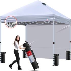 Usa 726084946842 10x10 Pop Up Canopy Top Tent Sidewalls With Silver Coating Easy Outdoor Sun Shad