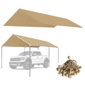 Vanteriam 732214781146 10ftx20ft Carport Replacement Canopy Cover For Top Tent Shelter Tarp With Ball