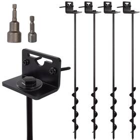 Vasgor 731525280256 24 Inch Mobile Home Anchors - Ground Anchor Screw In 4pcs Black