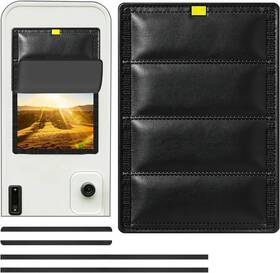 Veharvim 702571692133 Rv Door Window Shade Cover 25 Inch L X 16 W Foldable Hook&loop Design Blac