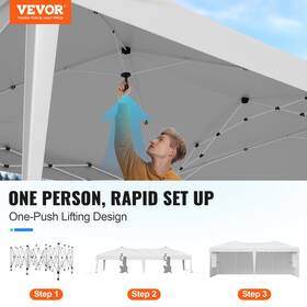 Vevor 197988085133 Pop Up Canopy Tent 10ft X 20ft Sun Shelter Outdoor Gazebo With Sidewalls
