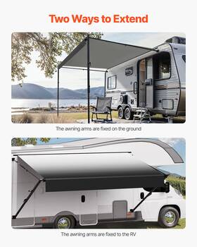 Vevor 197988127789 16ft Rv Replacement Awning Manual Trailer For Most Dc12v Rvs