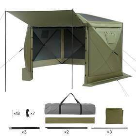 Vevor 197988169567 Pop Up Gazebo Screen Tent 12 X Ft Large 6-sided Camping Canopy