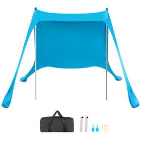Vevor 197988180814 Beach Tent Sun Shelter Upf50 Protection 6.6 Ft Tall 7.5x7.5 Easy Pop