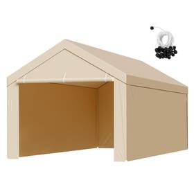 Vevor 197988356936 Carport Replacement Canopy Cover 10x20ft Top Sidewall - Beige