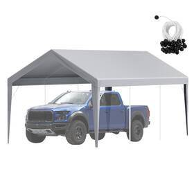 Vevor 197988383208 10x20 Ft Carport Replacement Canopy Cover Waterproof Uv Protected Grey