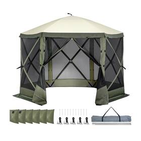Vevor 197988554479 Pop Up Gazebo Tent Pop-up Screen 6 Sided Canopy Sun Shelter With Removab