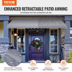 Vevor 197988767572 157x47 Inch Patio Awning Retractable Sunshade Shelter With Crank Handle