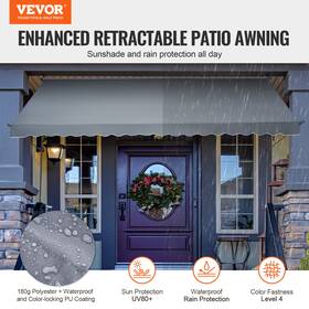 Vevor 197988768661 178x47 Inch Patio Awning Retractable Sunshade Shelter With Crank Handle