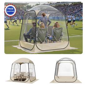 X63x71.7 Vevor 197988894667 Pop Up Sports Tent 63 Weather Proof Clear For 2 4 Persons Portable