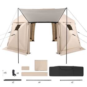 Vevor 197988905226 Pop Up Gazebo Screen Tent 15 X Ft 13-sided Spherical Camping Canopy