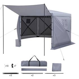 Vevor 197988905233 Pop Up Gazebo Screen Tent 12 X Ft Large 6-sided Camping Canopy