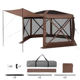 Vevor 197988906322 Pop Up Gazebo Screen Tent 12 X Ft Large 6-sided Camping Canopy