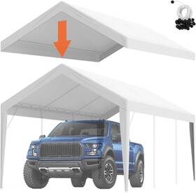 Vevor 445023648694 Carport Replacement Canopy Cover 10 X 20 Ft Garage Top Tent Shelter Tarp