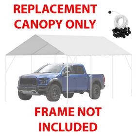 Vevor 768071846667 10 X 20 Carport Replacement Canopy Cover Heavy-duty Waterproof White