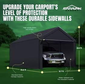 Fbsjs810x20ft5mk7v0 Vevor Winter Car Canopy Tent Portable Garage 10x20 Roll Up Door Port With Frame