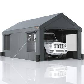 Fbsjs812x20ftj5vc Vevor Carport Car Canopy Garage Tent 12x20ft And 8 Legs With Removable Sidewalls