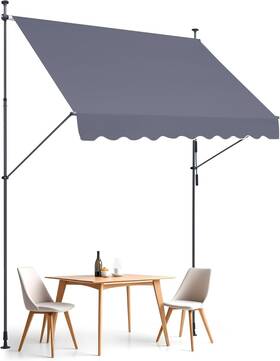Sda250120-1 Vevor 98 Inch X 47 Patio Awning Retractable Dark Gray