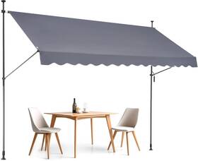 Sda350120-1 Vevor 138 Inch X 47 Patio Awning Dark Gray