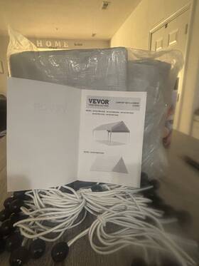 Skycopbrw1839 Vevor Gray Rectangle Canopy Sun Shade Sail With Ropes And Fasteners