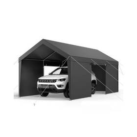 Sxyjsck-fbs12x20ft-g Vevor Heavy Duty Outdoor Carport Canopy With Sidewalls And Door 12x20 Ft