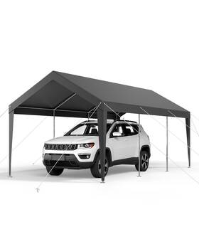 Sxyjsck-kfs1020ft-g Vevor Carport Car Canopy 10 X 20 Ft Heavy Duty Portable Garage Shelter Tent