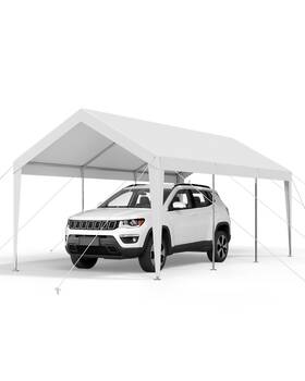 Sxyjsck-kfs1020ft-w Vevor Carport Car Canopy 10 X 20 Ft Heavy Duty Portable Garage Shelter Tent