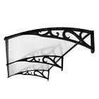 Vh184 Vivohome Polycarbonate Window Door Awning Grey With Black 6878331410348