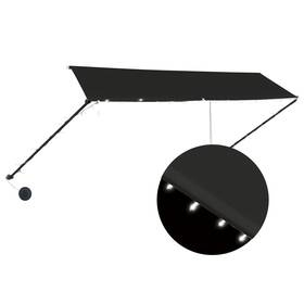 145919 Vidaxl Retractable Awning With Solar Led - Multiple Sizes And Colors
