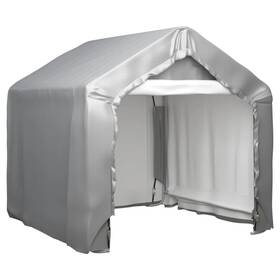 148633 Vidaxl Tent Grey Polyethylene Pe Galvanized Steel Medium Collapsible