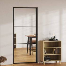 151200 Vidaxl Glass Door Interior With Alloy Handle Esg And Aluminum Black