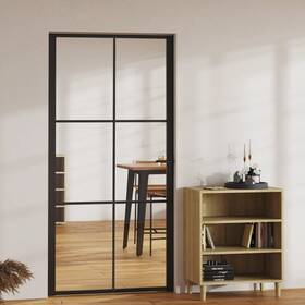 151205 Vidaxl Glass Door Interior With Alloy Handle Esg And Aluminum Black