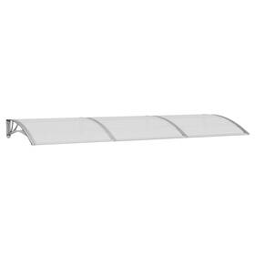 Vidaxl 153572 Door Canopy Grey Polycarbonate Abs Aluminum 118.1 X 39.4 In