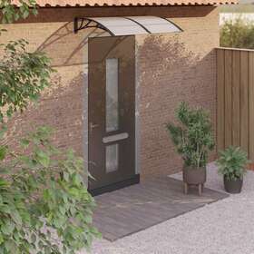 153576 Vidaxl Door Canopy Black And Transparent 59.1 Inch X31.5 Polycarbonate
