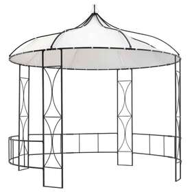 X114.2 Vidaxl 310030 Gazebo 118.1 Inch White Round