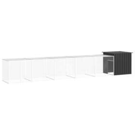 3106455 Vidaxl Chicken Cage Anthracite 236.2 Inch X35.8 X39.4 Galvanized Steel