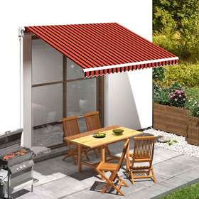 311956 Vidaxl Awning Top Sunshade Canvas Orange And Brown 137.8 Inch X98.4
