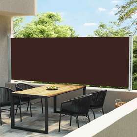 313380 Vidaxl Patio Retractable Side Awning 236.2 Inch X63 Brown