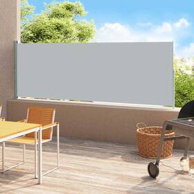 313407 Vidaxl Side Awning Grey Polyester Powder-coated Steel 70.9x118.1 In