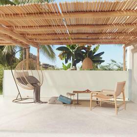 317947 Vidaxl Side Awning Cream Polyester With Pu Coating 46.1 X 236.2 In