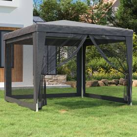 319229 Vidaxl Party Tent Outdoor Canopy Gazebo Marquee With 4 Mesh Sidewalls