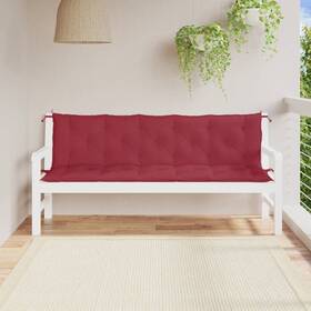 361725 Vidaxl Garden Bench Cushion Set Of 2 Wine Red Oxford Fabric Hollow Fiber