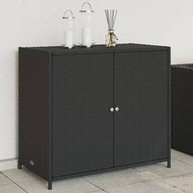 365543 Vidaxl Patio Storage Cabinet Box Outdoor Garden Tool Organizer Poly Rattan