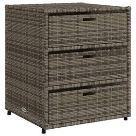 Rattan-3 Vidaxl 365557 Outdoor Patio Storage Cabinet-gray Poly Drawer Organizer-powd