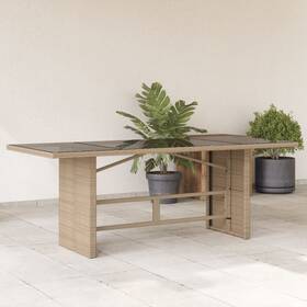 365605 Vidaxl Patio Table Rectangular Outdoor Garden Dining Furniture Poly Rattan Vidax