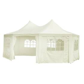 40280 Vidaxl Gazebo With Sides Cream Polyester Pvc Coating Large